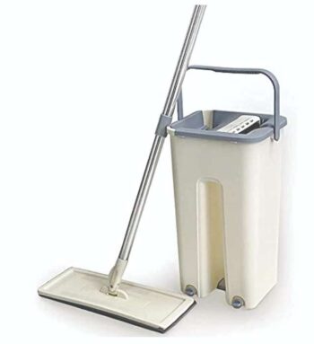 BIG SCRATCH MOP (Squeeze Floor Mop with Bucket Set, Hands-Free Foldable Flat Mop, 180 Degree Rotated Head Mop with Stainless Steel Rod, Reusable Mop Pads)