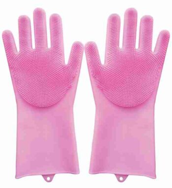 HAND GLOVE DISH WASHER (Grooming Gloves - Soft and Durable Silicone Scrubber)