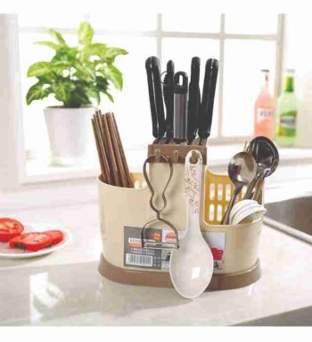 PLASTIC CUTLERY DRAINER (Plastic Kitchen Cutlery Rack with Strainer)